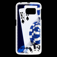 Coque Samsung Galaxy S6 Poker bleu et noir