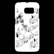 Coque Samsung Galaxy S6 Dessin de note de musique en noir et blanc 75