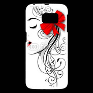 Coque Samsung Galaxy S6 Visage glamour noir et rouge