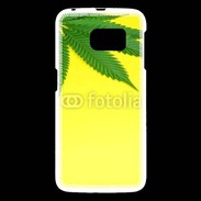 Coque Samsung Galaxy S6 Feuille de cannabis sur fond jaune 2