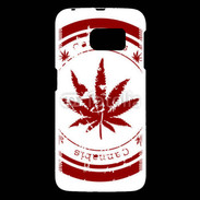 Coque Samsung Galaxy S6 Red stamp with marijuana leaf