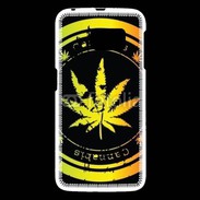Coque Samsung Galaxy S6 Grunge stamp with marijuana leaf