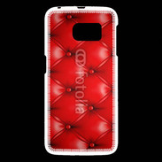 Coque Samsung Galaxy S6 Capitonnage cuir rouge