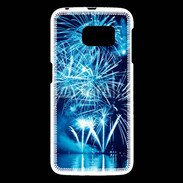 Coque Samsung Galaxy S6 Feu d'artifice en noir et bleu
