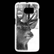 Coque Samsung Galaxy S6 Tête de Cerf en noir et blanc