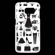 Coque Samsung Galaxy S6 Fond fashion noir et blanc 2