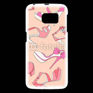 Coque Samsung Galaxy S6 Fond rose chaussures 