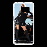 Coque Samsung Galaxy S6 Femme blonde sexy voiture noire