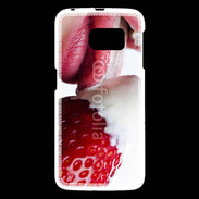 Coque Samsung Galaxy S6 Fraise et bouche 2