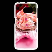 Coque Samsung Galaxy S6 Cupcake et ruban rose