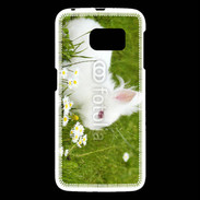 Coque Samsung Galaxy S6 Lapin blanc dans l'herbe