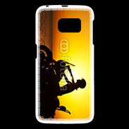 Coque Samsung Galaxy S6 Femme biker au couché de soleil