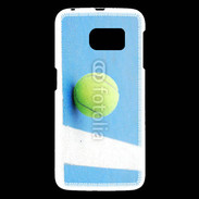 Coque Samsung Galaxy S6 Cours de tennis béton bleu