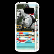 Coque Samsung Galaxy S6 Jumping Equitation cheval gris