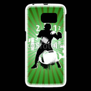 Coque Samsung Galaxy S6 Illustration football américain sur fond vert