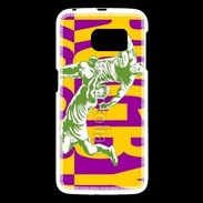 Coque Samsung Galaxy S6 Poster rugby sur fond jaune