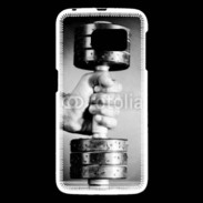 Coque Samsung Galaxy S6 Passion Musculation en noir et blanc