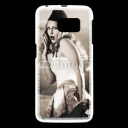 Coque Samsung Galaxy S6 Femme avec fond avion