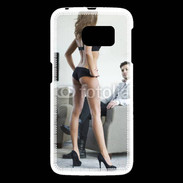 Coque Samsung Galaxy S6 Femme debout en lingerie sexy devant homme 