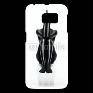 Coque Samsung Galaxy S6 Femme nue body painting noir et blanc 2