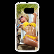 Coque Samsung Galaxy S6 Femme sexy sur un transat de plage