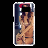 Coque Samsung Galaxy S6 Charmante brune avec casquette rouge