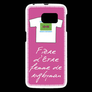 Coque Samsung Galaxy S6 Femme de rugbyman Bonus offensif-défensif Rose