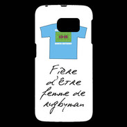 Coque Samsung Galaxy S6 Femme de rugbyman Bonus offensif-défensif Blanc 2