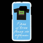 Coque Samsung Galaxy S6 Femme de rugbyman Bonus offensif-défensif Bleu 2
