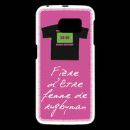Coque Samsung Galaxy S6 Femme de rugbyman Bonus offensif-défensif Rose 2