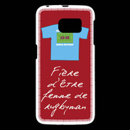 Coque Samsung Galaxy S6 Femme de rugbyman Bonus offensif-défensif Rouge 2