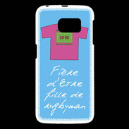 Coque Samsung Galaxy S6 Fille de rugbyman Bonus offensif-défensif Bleu