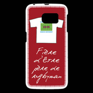 Coque Samsung Galaxy S6 Père de rugbyman Bonus offensif-défensif Rouge