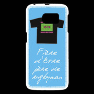 Coque Samsung Galaxy S6 Père de rugbyman Bonus offensif-défensif Bleu 2