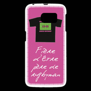 Coque Samsung Galaxy S6 Père de rugbyman Bonus offensif-défensif Rose 2