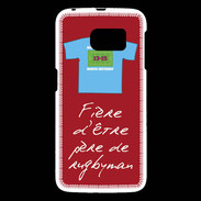 Coque Samsung Galaxy S6 Père de rugbyman Bonus offensif-défensif Rouge 2