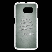 Coque Samsung Galaxy S6 Les Folies Vert Citation Oscar Wilde
