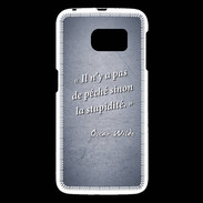 Coque Samsung Galaxy S6 Pêché stupidité Bleu Citation Oscar Wilde