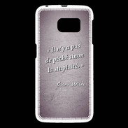 Coque Samsung Galaxy S6 Pêché stupidité Violet Citation Oscar Wilde