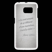 Coque Samsung Galaxy S6 Tentation Gris Citation Oscar Wilde