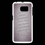 Coque Samsung Galaxy S6 Toujours amoureux Violet Citation Oscar Wilde