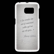 Coque Samsung Galaxy S6 Vrai vie Gris Citation Oscar Wilde
