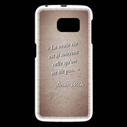 Coque Samsung Galaxy S6 Vrai vie Rouge Citation Oscar Wilde