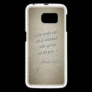 Coque Samsung Galaxy S6 Vrai vie Sepia Citation Oscar Wilde