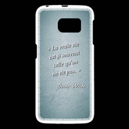 Coque Samsung Galaxy S6 Vrai vie Turquoise Citation Oscar Wilde