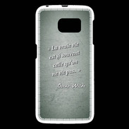 Coque Samsung Galaxy S6 Vrai vie Vert Citation Oscar Wilde