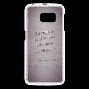 Coque Samsung Galaxy S6 Vrai vie Violet Citation Oscar Wilde