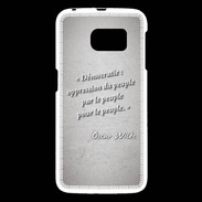 Coque Samsung Galaxy S6 Démocratie Gris Citation Oscar Wilde
