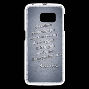 Coque Samsung Galaxy S6 Enfants parents Bleu Citation Oscar Wilde
