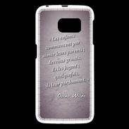 Coque Samsung Galaxy S6 Enfants parents Violet Citation Oscar Wilde
